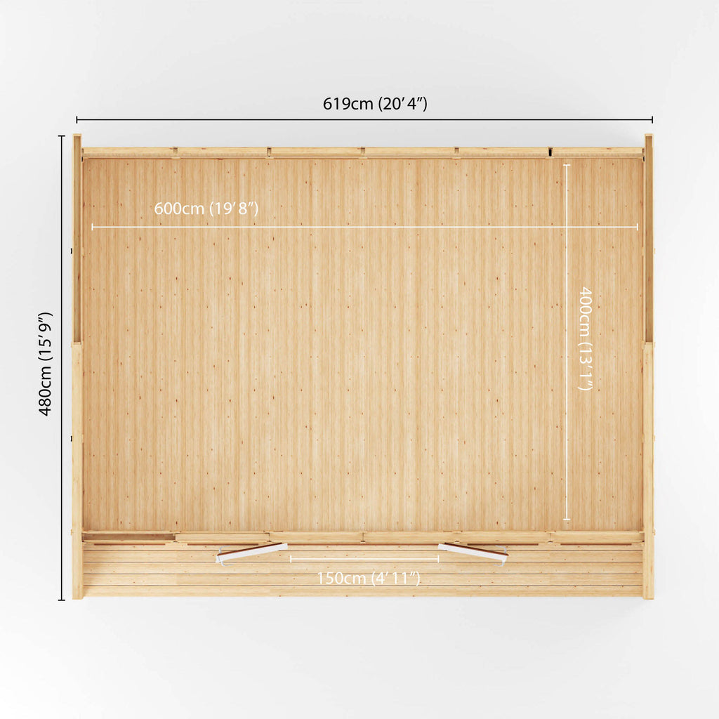 Sherwood Creswell 6m x 4m Insulated Garden Room - (UPVC Windows & Doors) - Oak