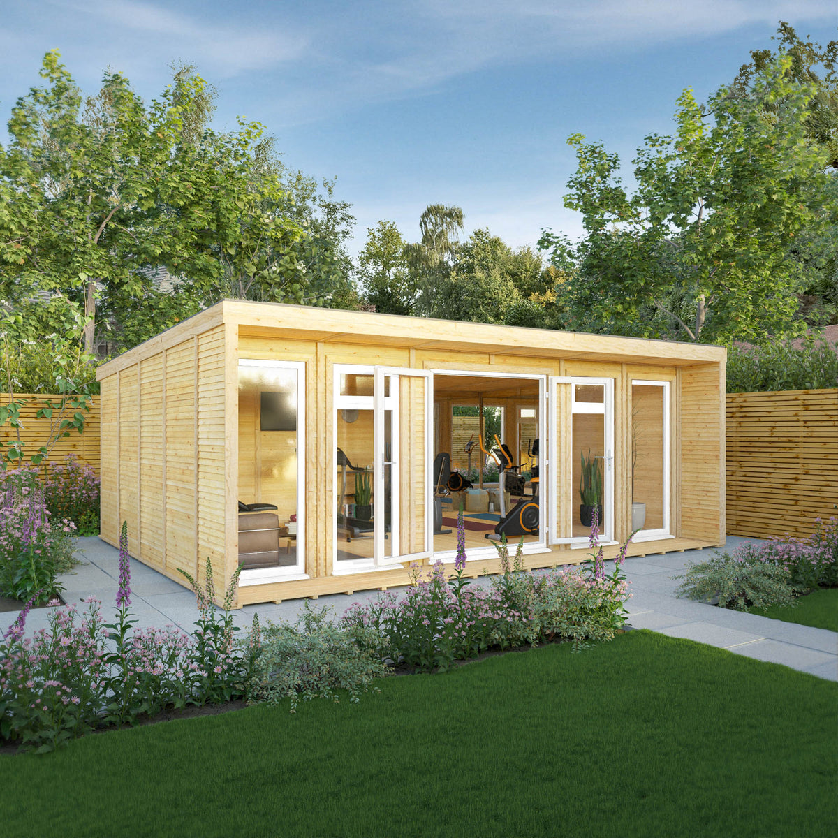 Sherwood Creswell 6m x 4m Insulated Garden Room - (UPVC Windows & Doors) - White