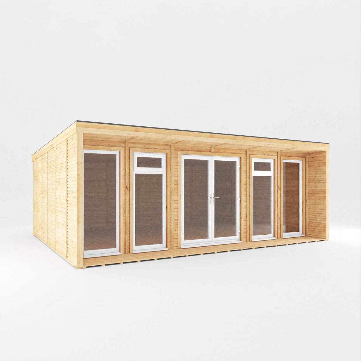 Sherwood Creswell 6m x 4m Insulated Garden Room - (UPVC Windows & Doors) - White
