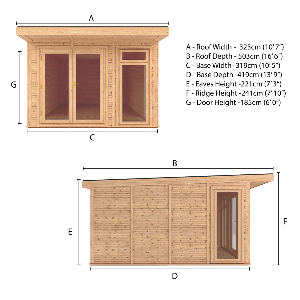 Sherwood Edwinstowe 3m x 4m Insulated Garden Room
