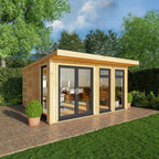 Sherwood Edwinstowe 4m x 4m Insulated Garden Room - (UPVC Windows & Doors) - Grey