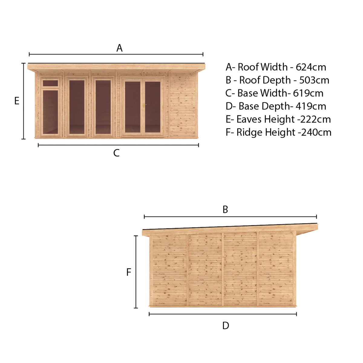 Sherwood Edwinstowe 6m x 4m Insulated Garden Room