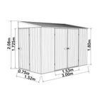 Absco Bike Shed 3.00m x 1.52m - (Woodland Grey)