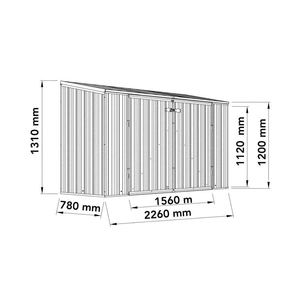 Absco Bike Store 2.26m x 0.78m - (Woodland Grey)