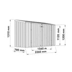 Absco Bike Store 2.26m x 0.78m - (Pale Eucalyptus)