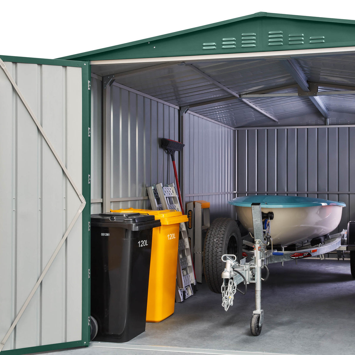 10 x 15 Globel Dual Door Workshop Garage - Green