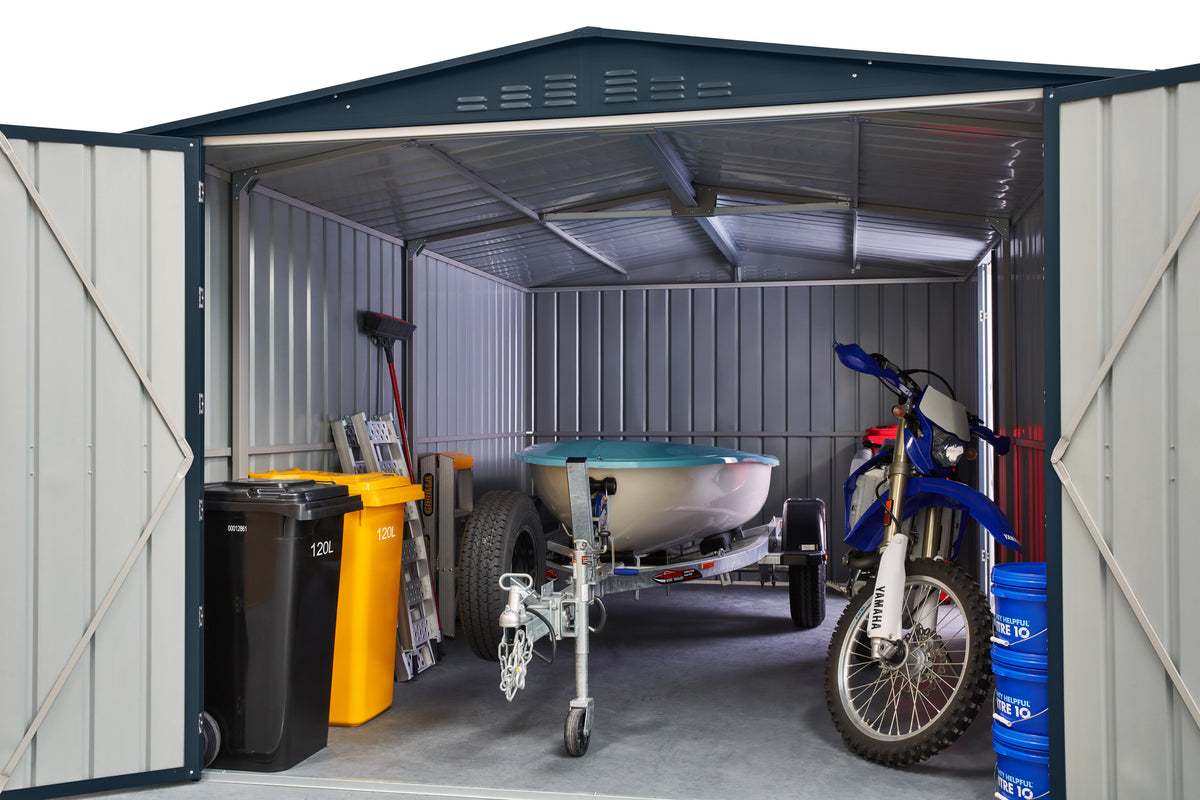 10 x 15 Globel Dual Door Workshop Garage - Grey