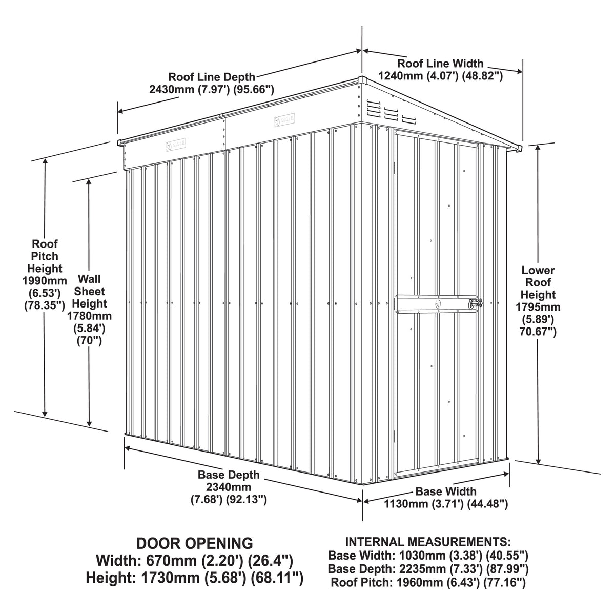 4 x 8 Globel Lean-To Green