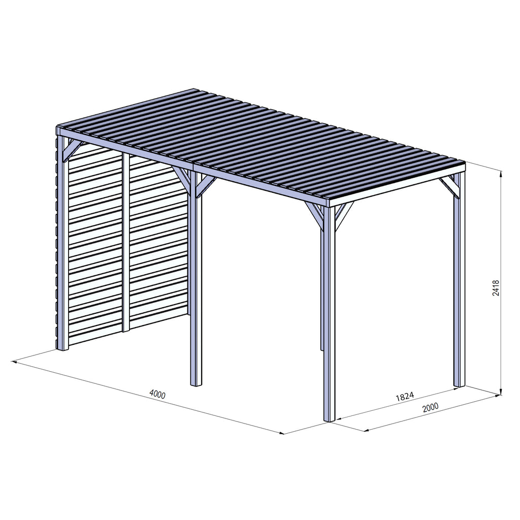 4m x 2m Modern Pergola