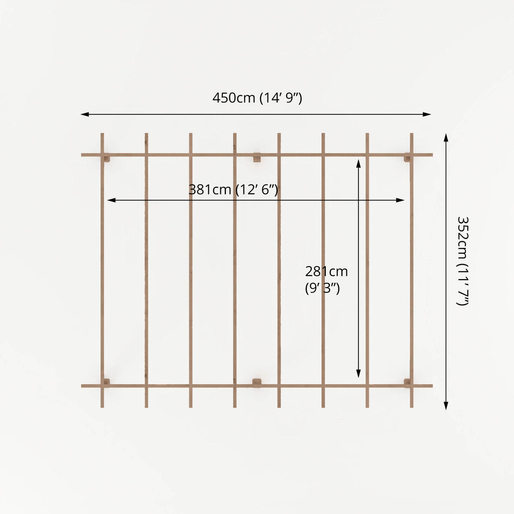 3m x 4m Traditional Pergola