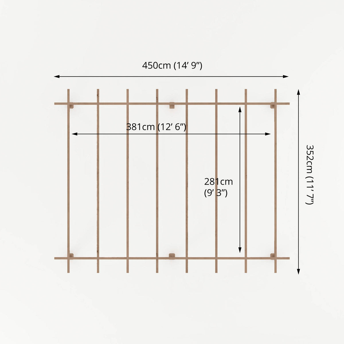 3m x 4m Traditional Pergola