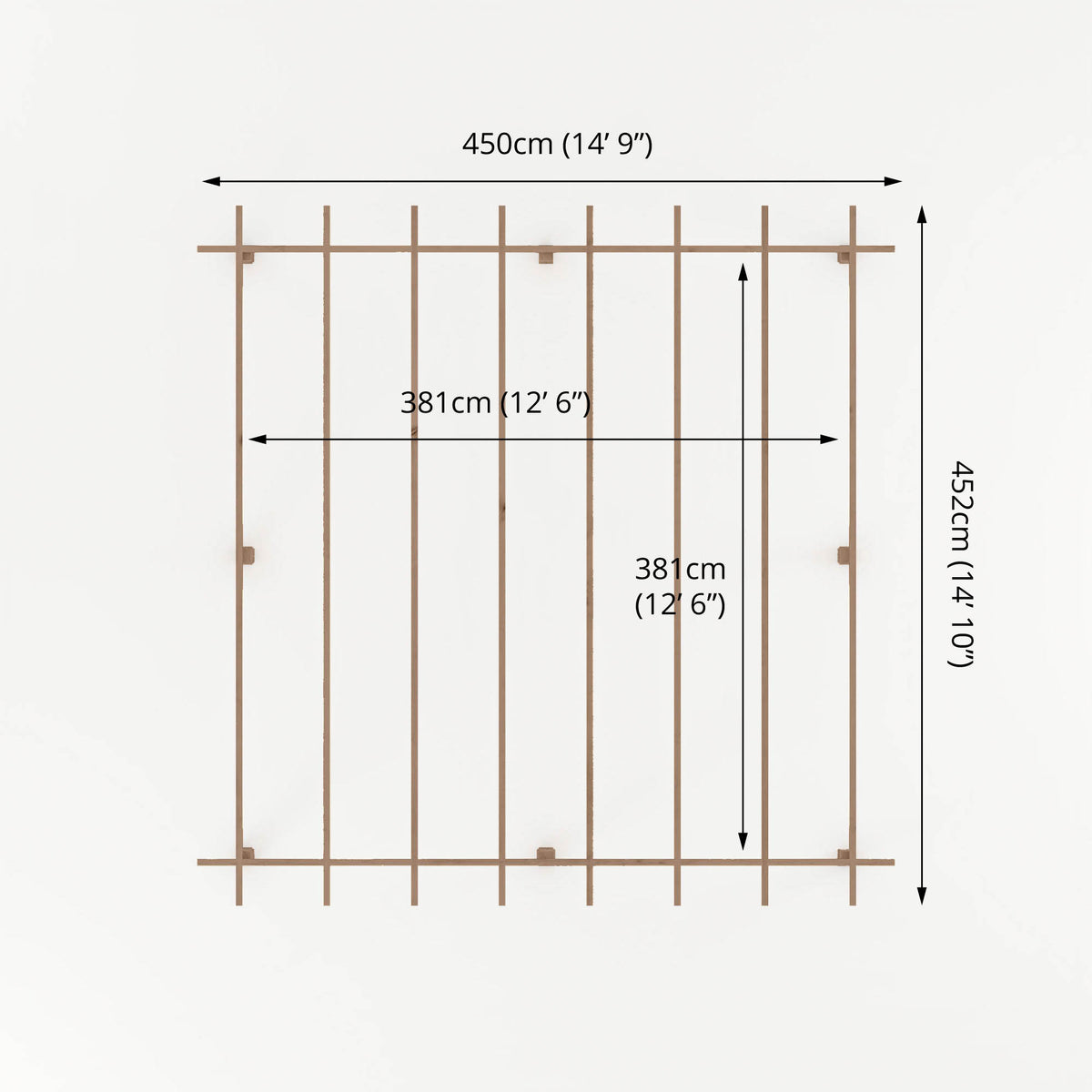 4m x 4m Traditional Pergola