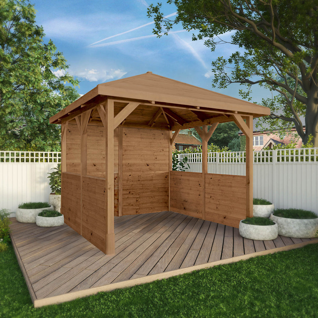 3m x 3m Traditional Gazebo With Side Panels