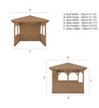 3m x 3m Traditional Gazebo With Side Panels