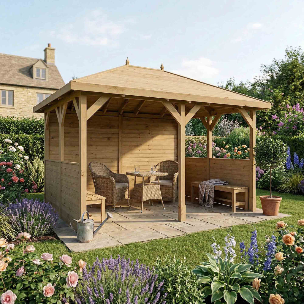 3m x 4m Traditional Gazebo With Side Panels