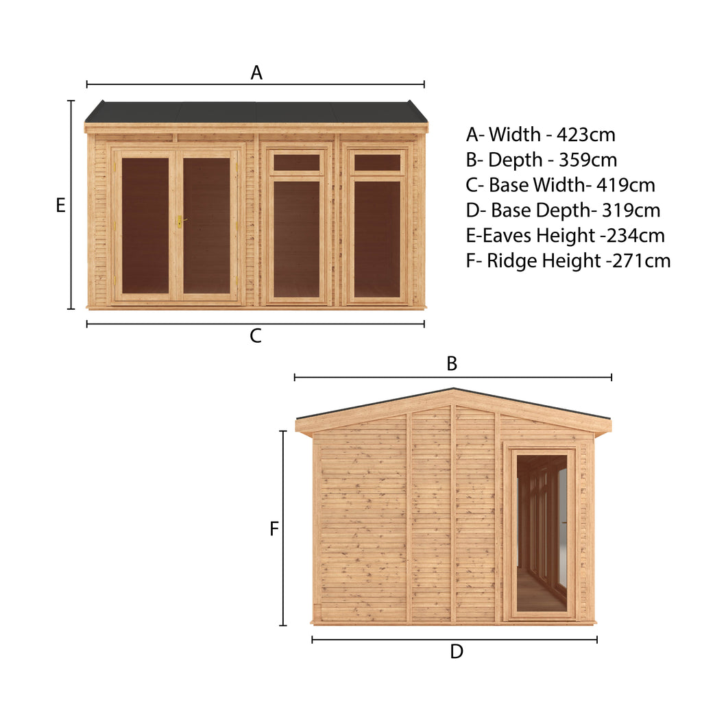 Sherwood Rufford 4m x 3m Insulated Garden Room