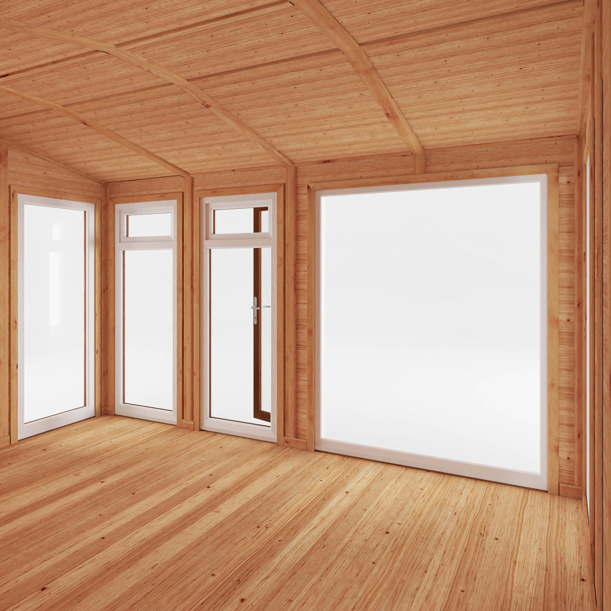 Sherwood Rufford 4m x 3m Insulated Garden Room - (UPVC Windows & Doors) - Oak