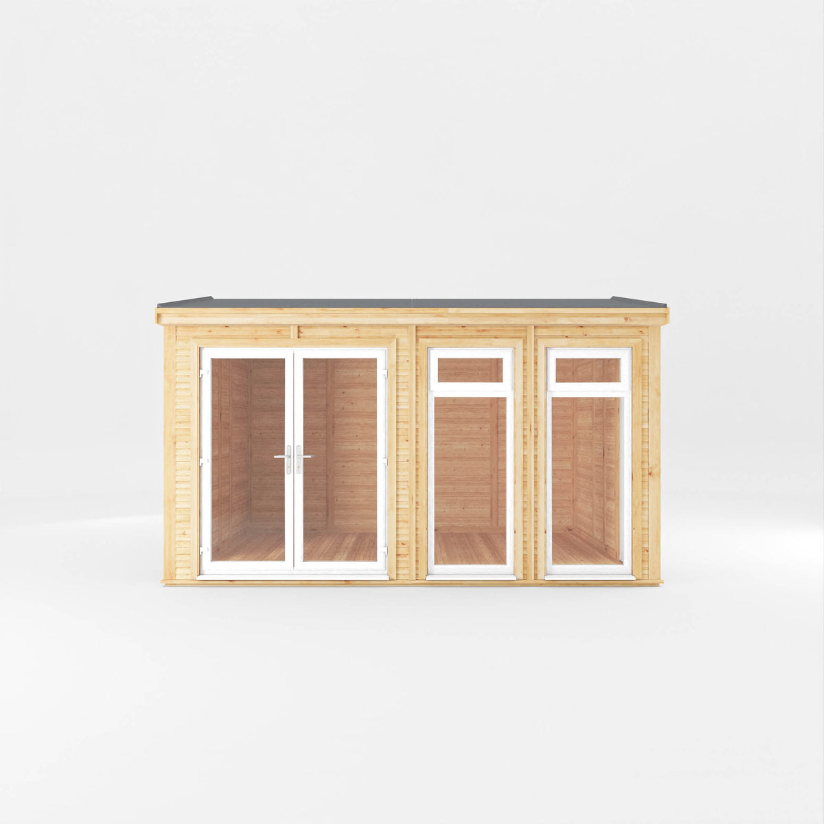 Sherwood Rufford 4m x 3m Insulated Garden Room - (UPVC Windows & Doors) - White