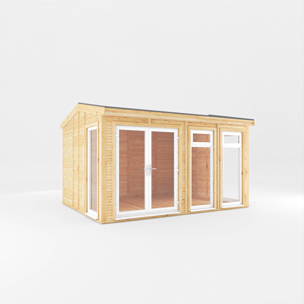 Sherwood Rufford 4m x 3m Insulated Garden Room - (UPVC Windows & Doors) - White