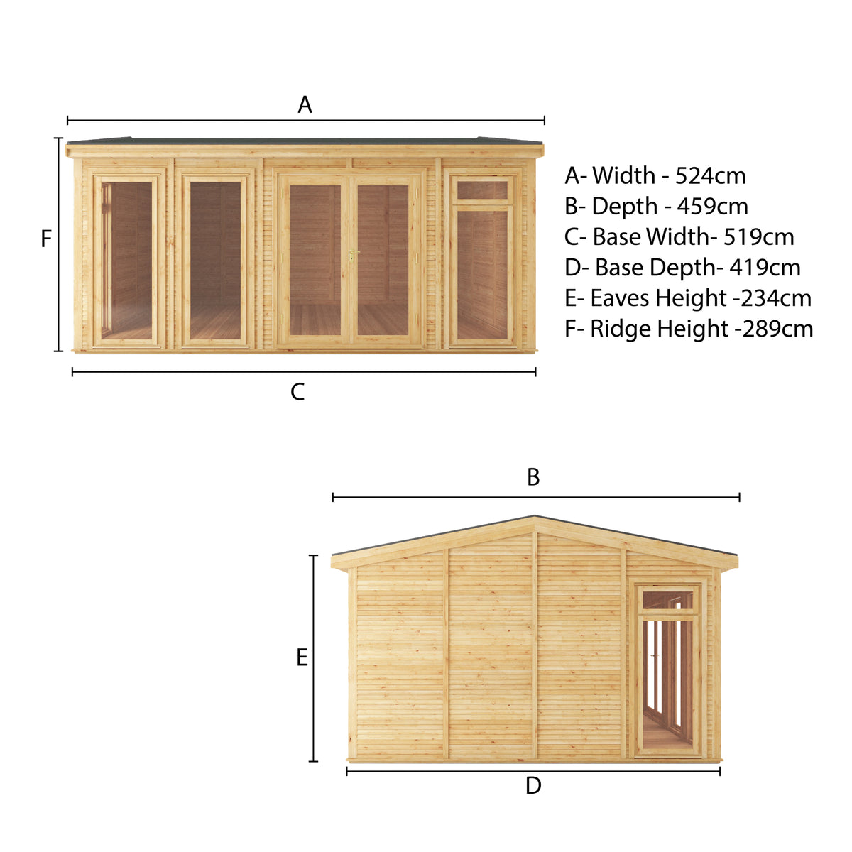 Sherwood Rufford 5m x 4m Insulated Garden Room