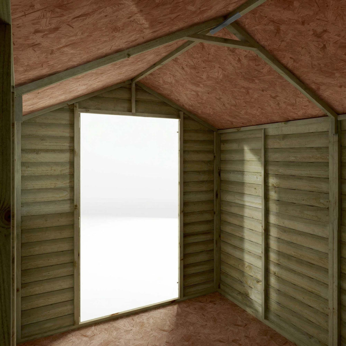 8 x 6 Overlap Apex - Single Door - Windowless