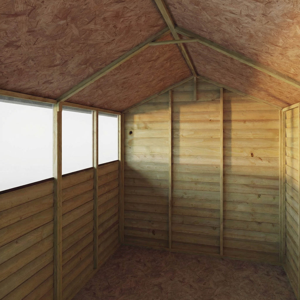 8 x 6 Overlap Apex - Double Door - With Windows