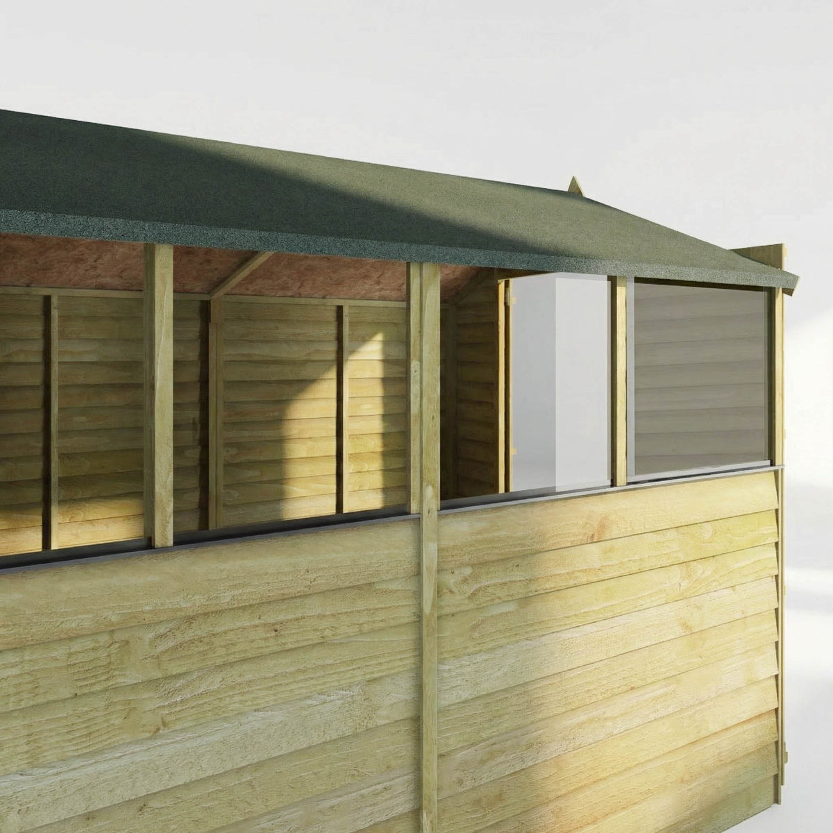 8 x 6 Overlap Apex - Double Door - With Windows