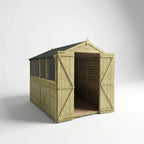8 x 6 Overlap Apex - Double Door - With Windows