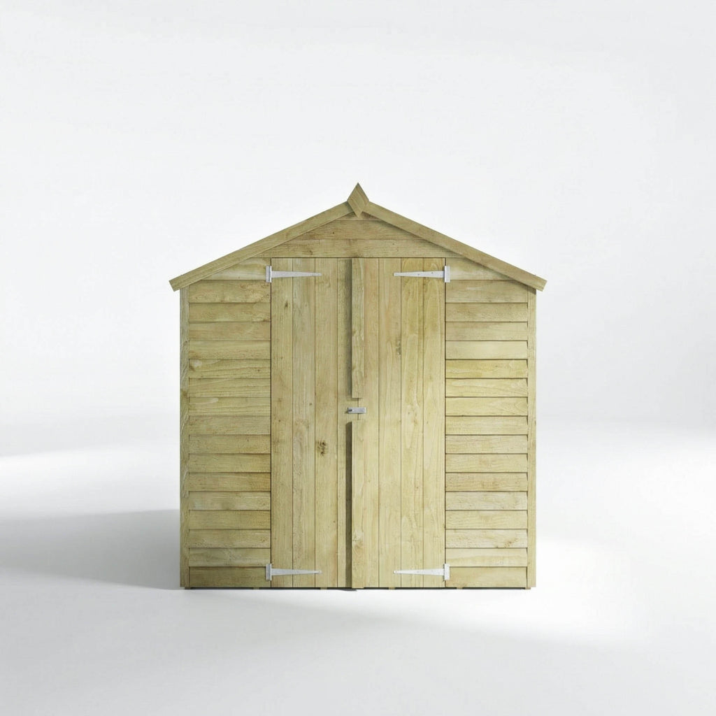 8 x 6 Overlap Apex - Double Door - With Windows