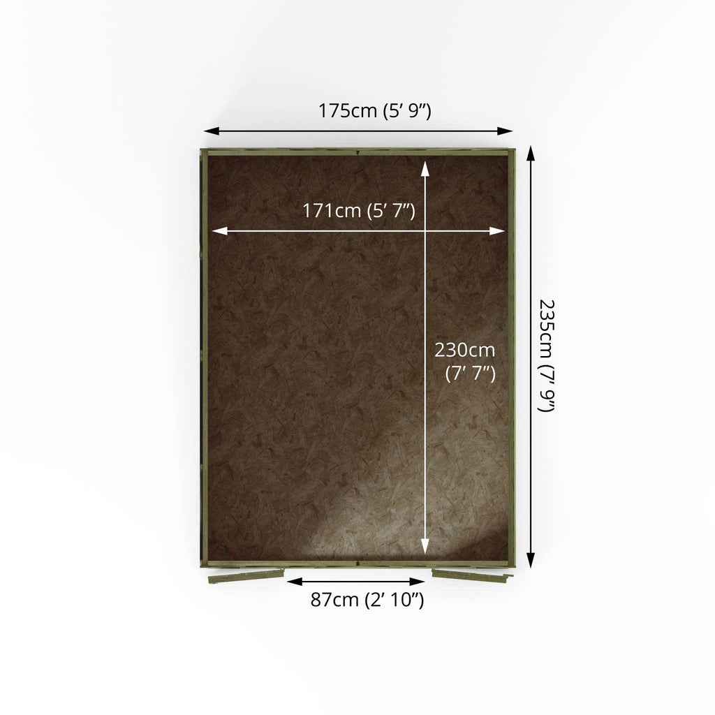 8 x 6 Overlap Apex - Double Door - With Windows