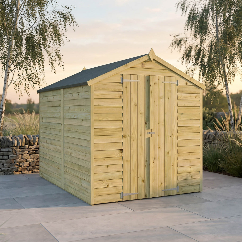 8 x 6 Overlap Apex - Double Door - Windowless