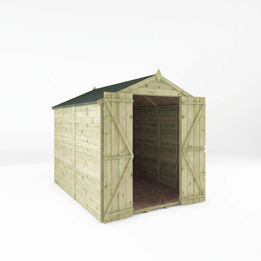 8 x 6 Overlap Apex - Double Door - Windowless