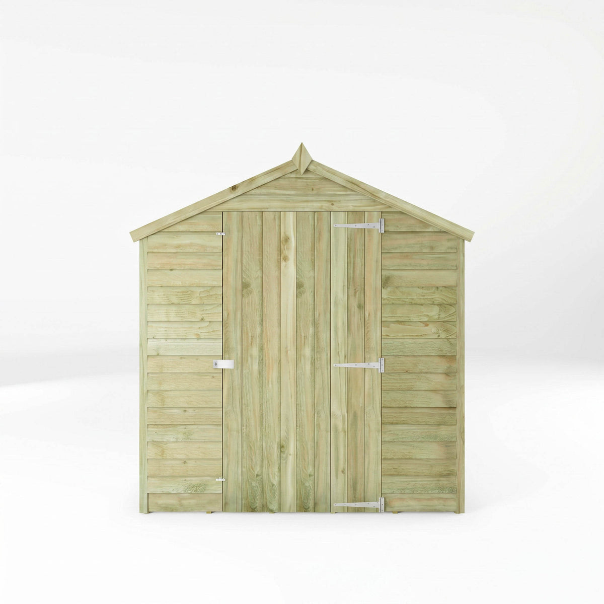 8 x 6 Overlap Apex - Single Door - With Windows