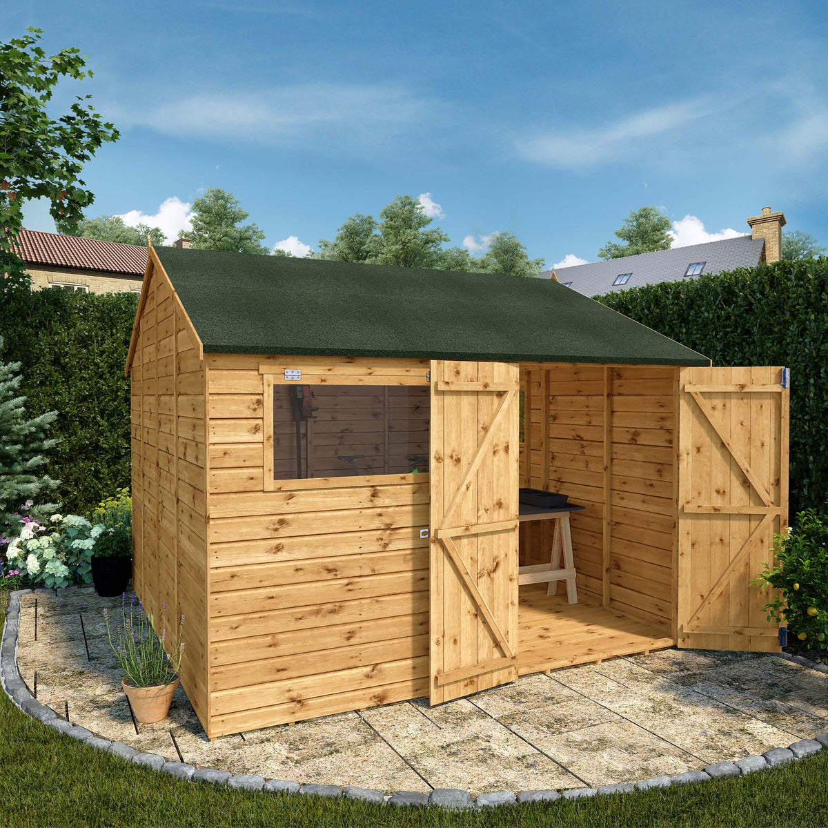 10 x 10 Premium Shiplap Reverse Apex Workshop