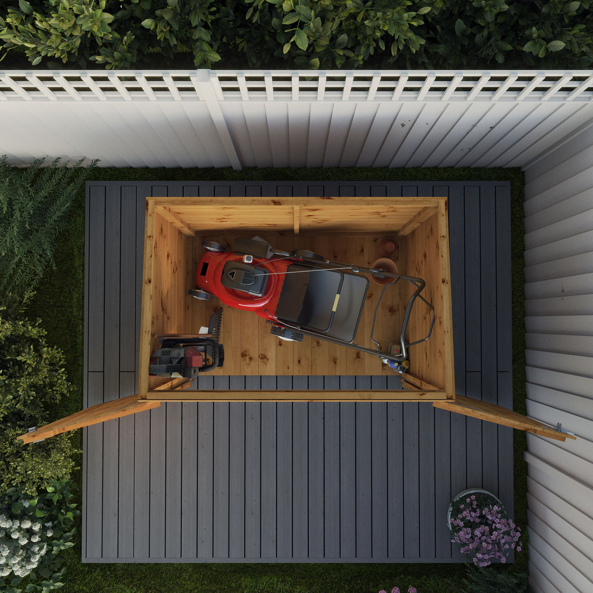 3 x 5 Shiplap Pent Mower Store