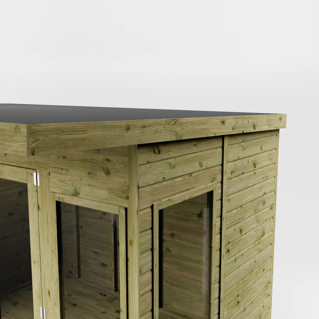 12 x 8 Premium Garden Room Summerhouse With Side Shed