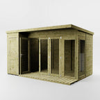 12 x 8 Premium Garden Room Summerhouse With Side Shed