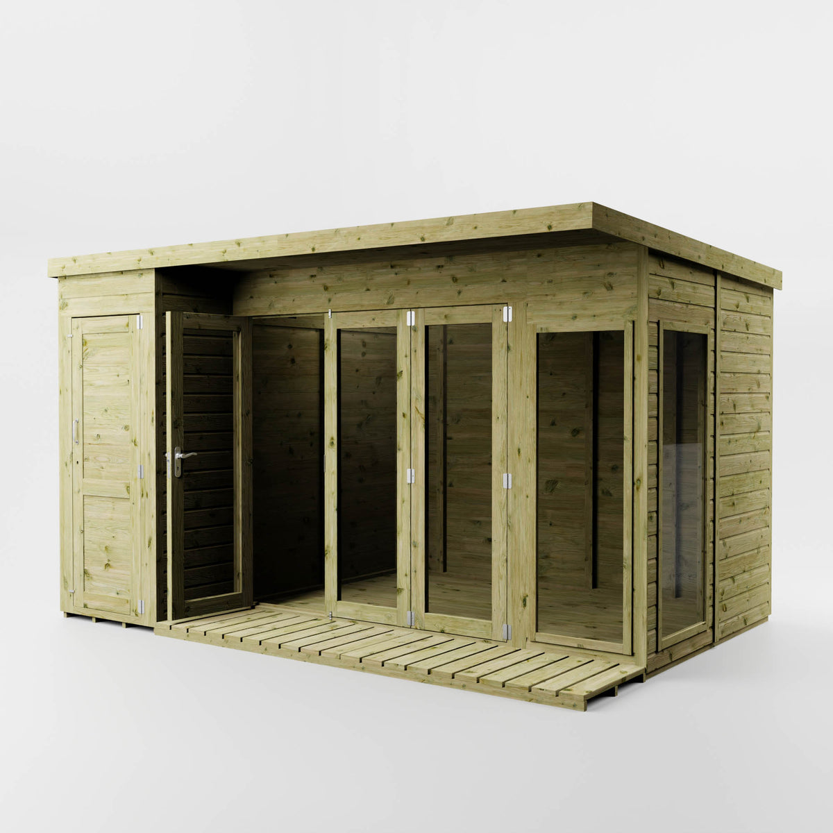 12 x 8 Premium Garden Room Summerhouse With Side Shed