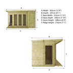 12 x 8 Premium Garden Room Summerhouse With Side Shed