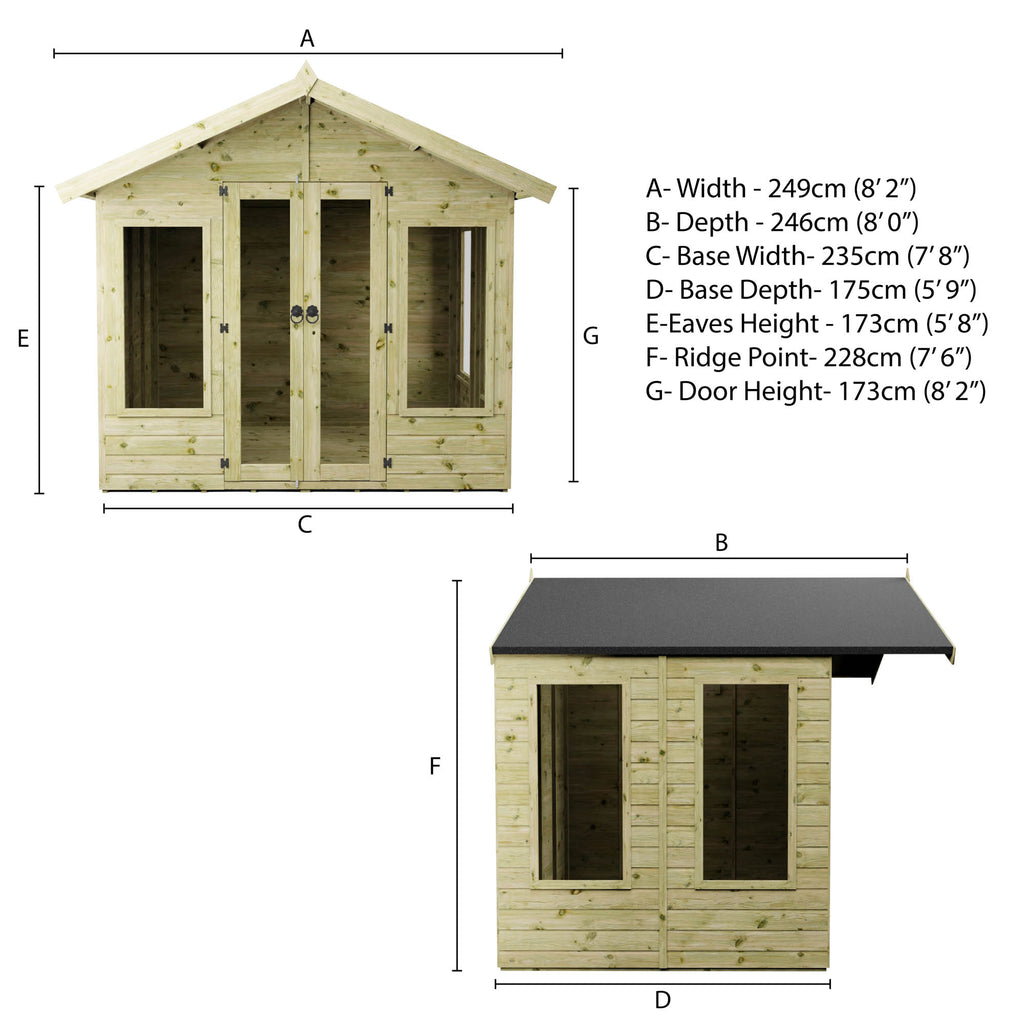 6 x 8 Premium Sussex Summerhouse