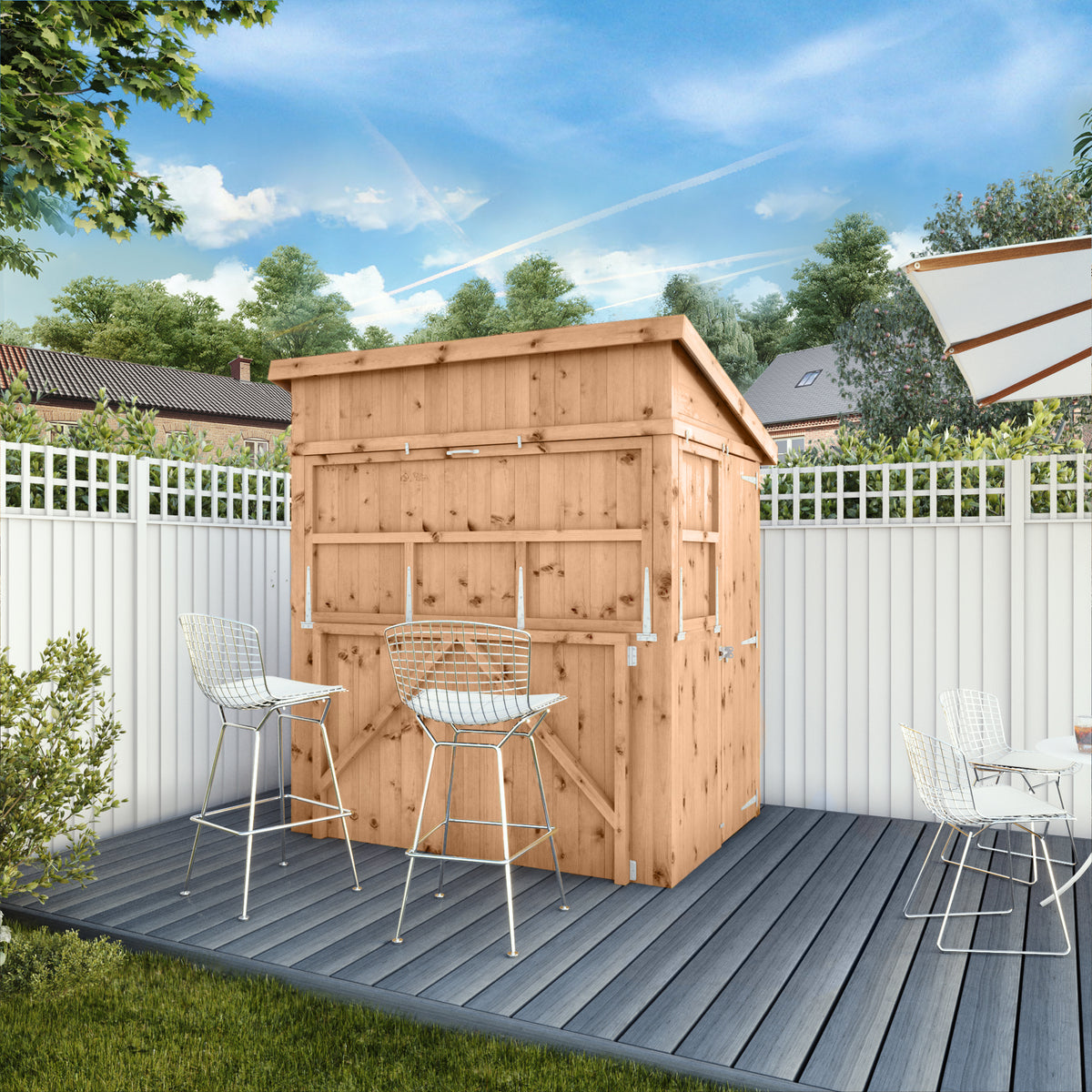 Premium Pressure Treated Garden Bar 6 x 4 With Shutters