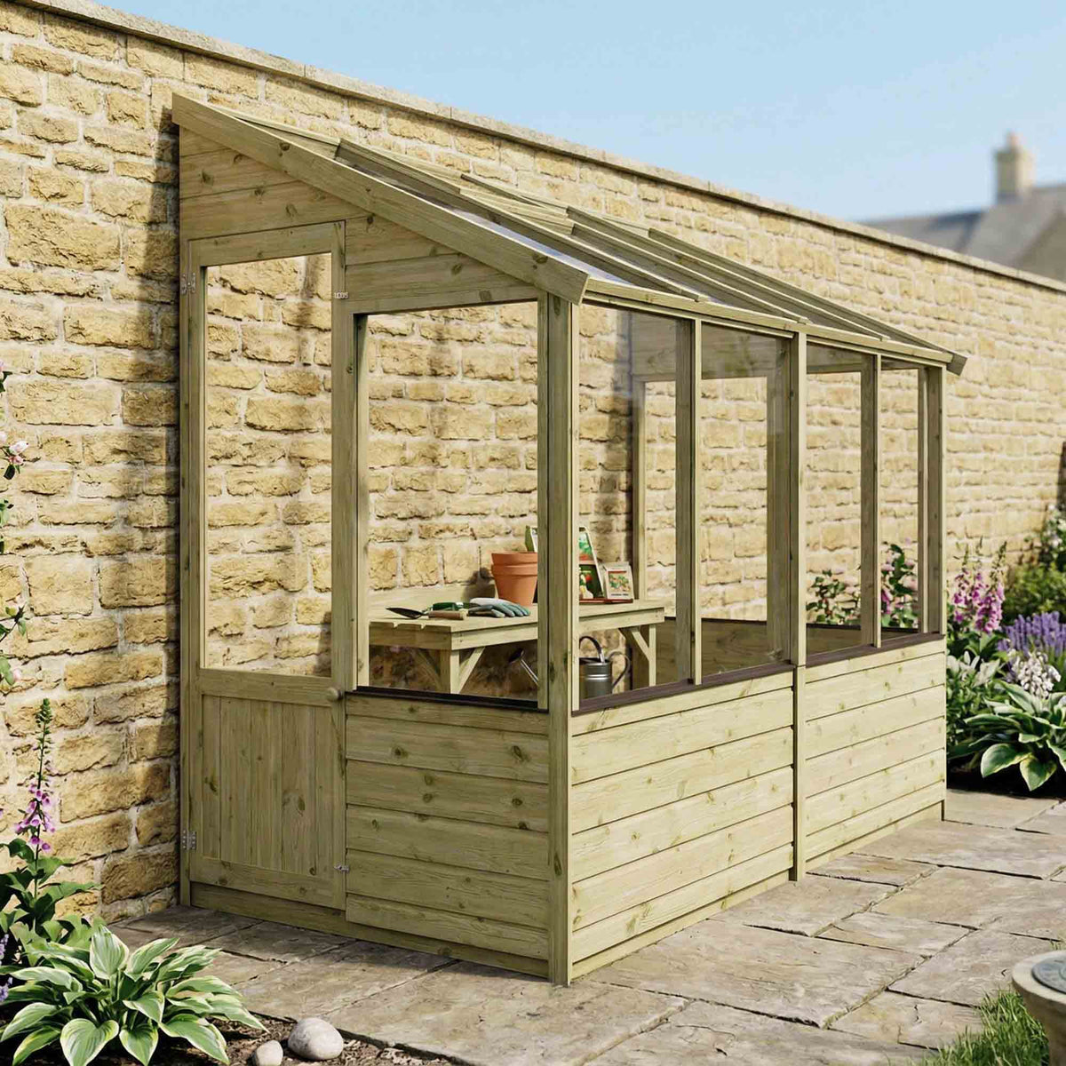 8 x 4 Traditional Lean-To Greenhouse