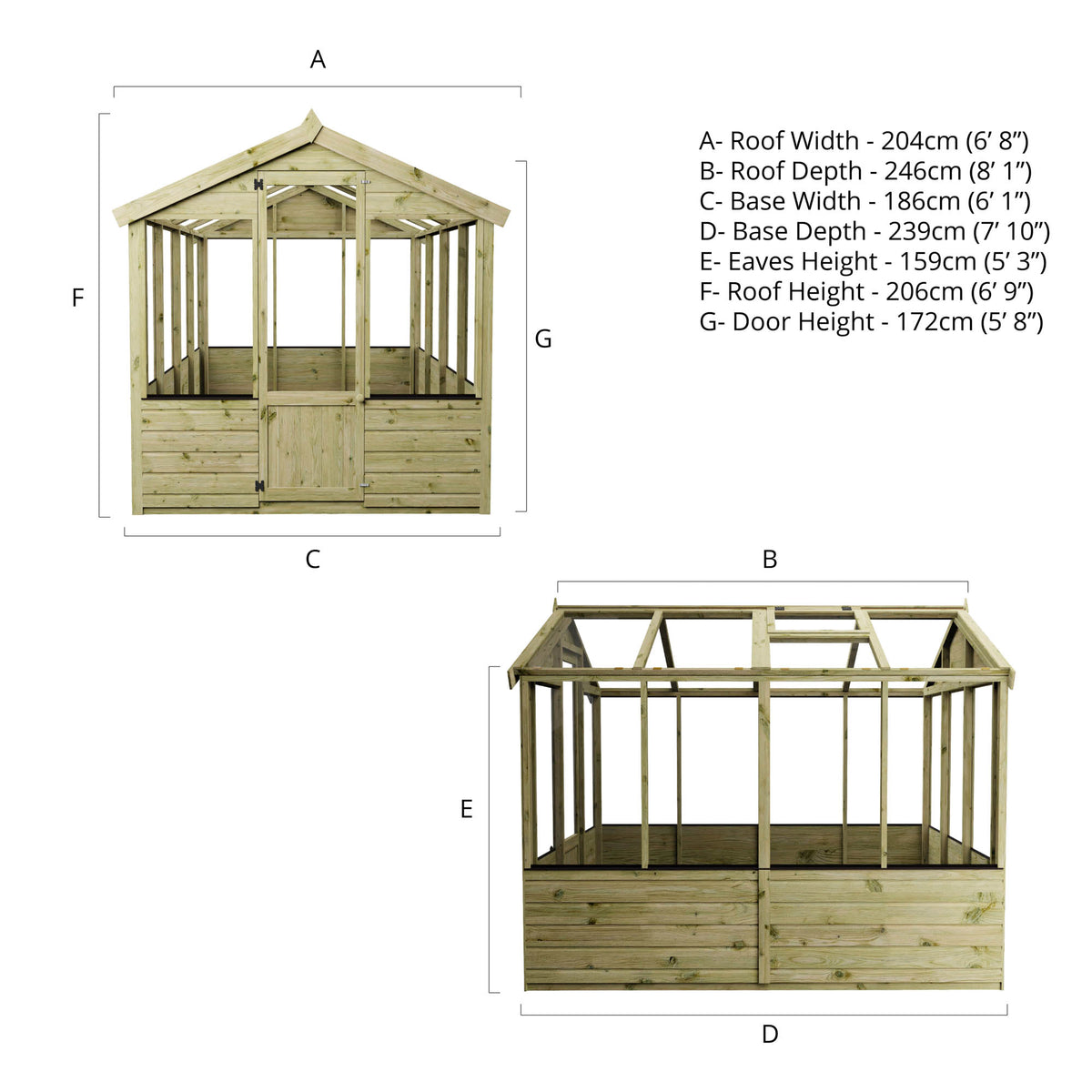 8 x 6 Traditional Greenhouse
