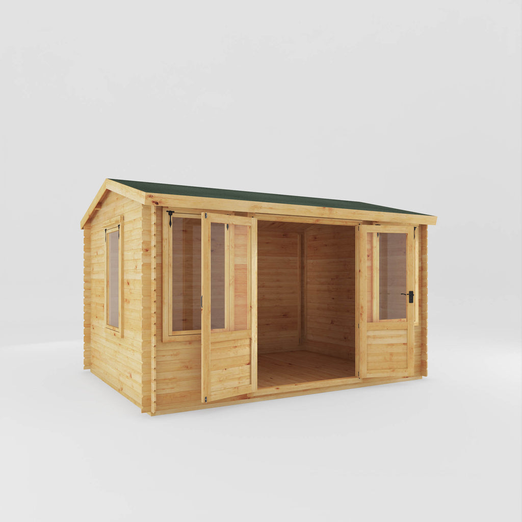 4m x 3m Reverse Apex Log Cabin - 19mm