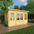 4m x 3m Pent Log Cabin - 19mm