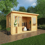 4m x 3m Pent Log Cabin - 19mm
