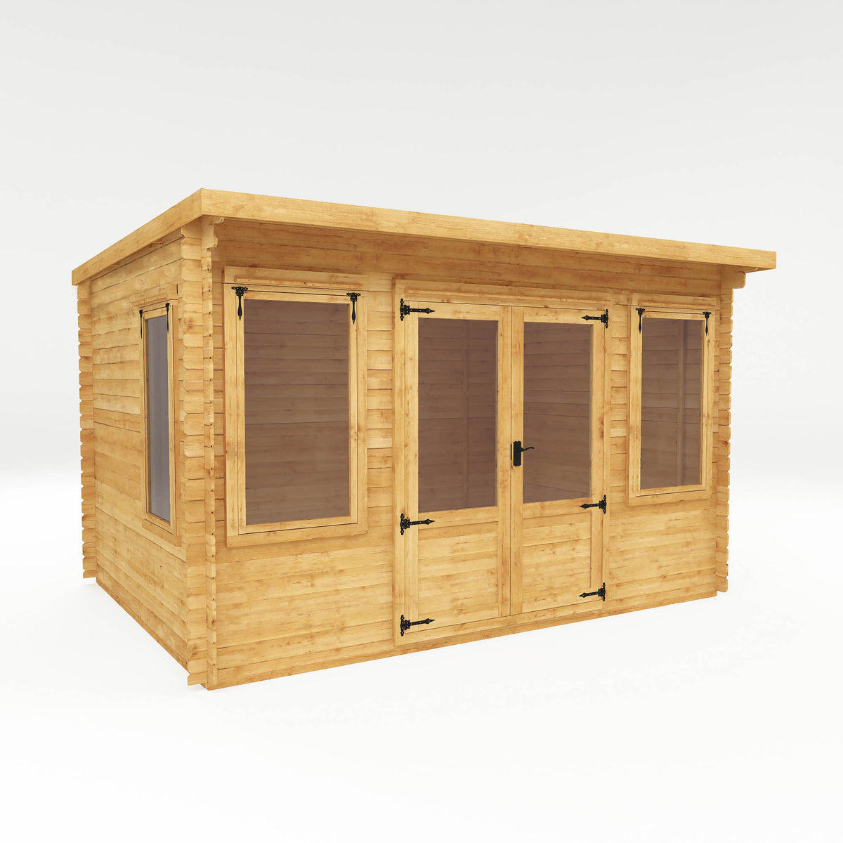 4m x 3m Pent Log Cabin - 19mm