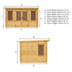 4m x 3m Pent Log Cabin - 19mm