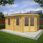 5m x 3m Corner Lodge Log Cabin - 28mm