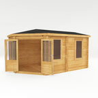 5m x 3m Corner Lodge Log Cabin - 28mm